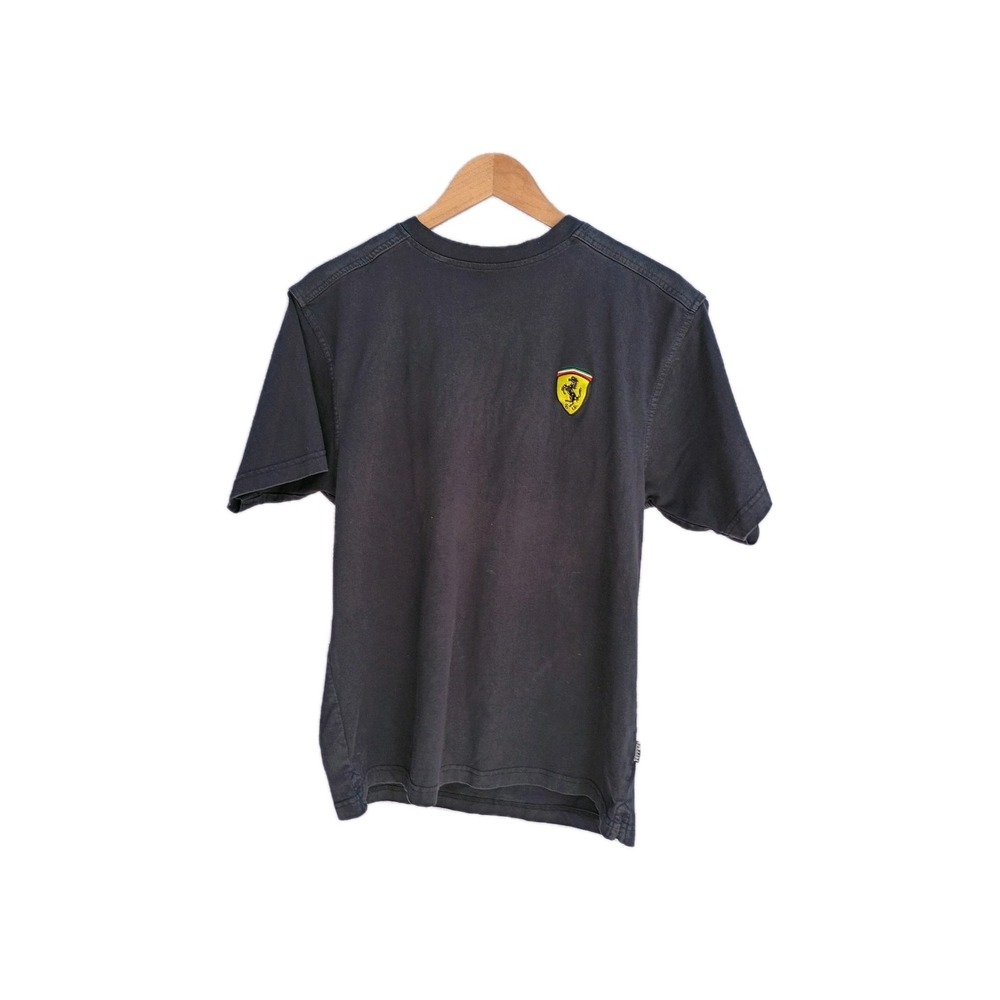 Vintage Ferrari Racing T-Shirt Mens Small Black Official Embroidered Logo F1